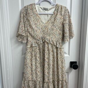 Manydress Floral V-Neck Dress